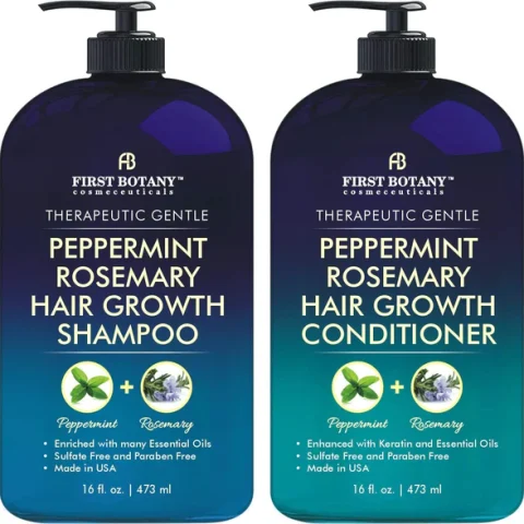 First Botany Peppermint Rosemary Hair Regrowth and Anti Hair Loss Shampoo and Conditioner Set