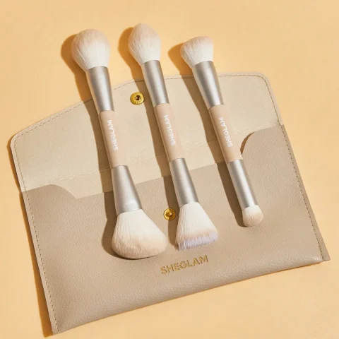 SHEGLAM GLAM 101 FACE ESSENTIALS BRUSH SET WITH BAG