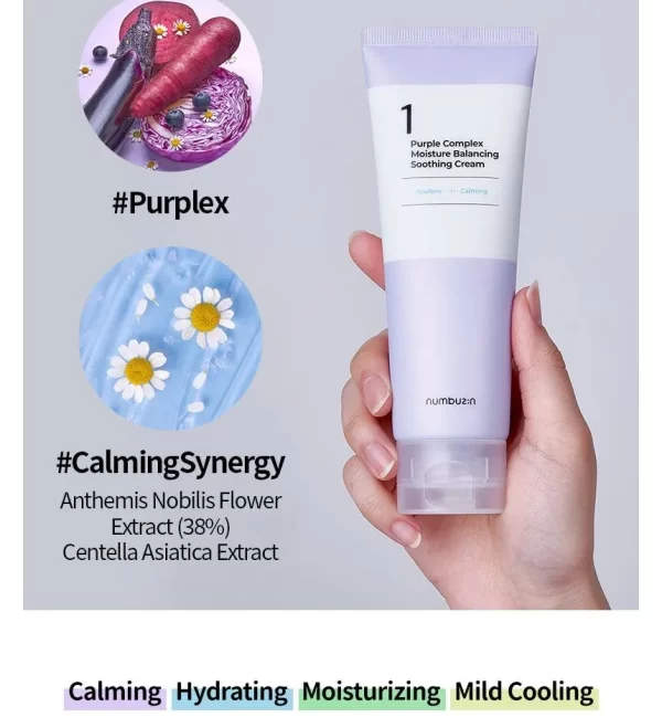 Numbuzin - No.1 Purple Complex Moisture Balancing Soothing Cream - Image 2