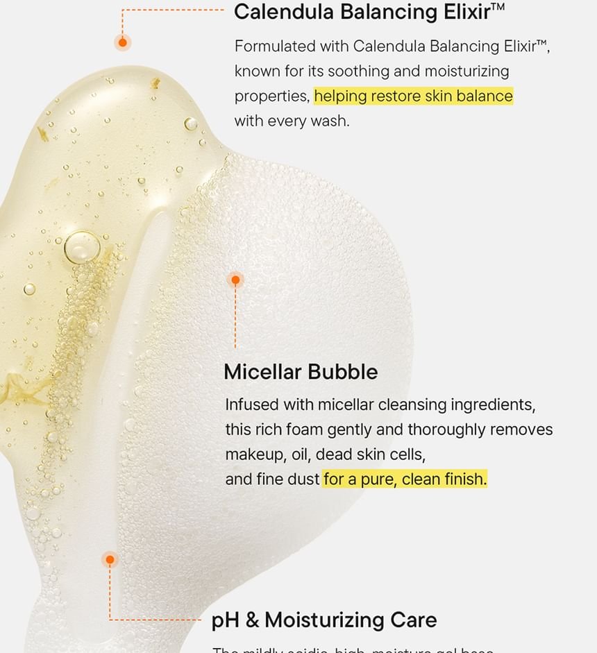 Iunik - Calendula Balancing Foam Gel Cleanser - Image 4