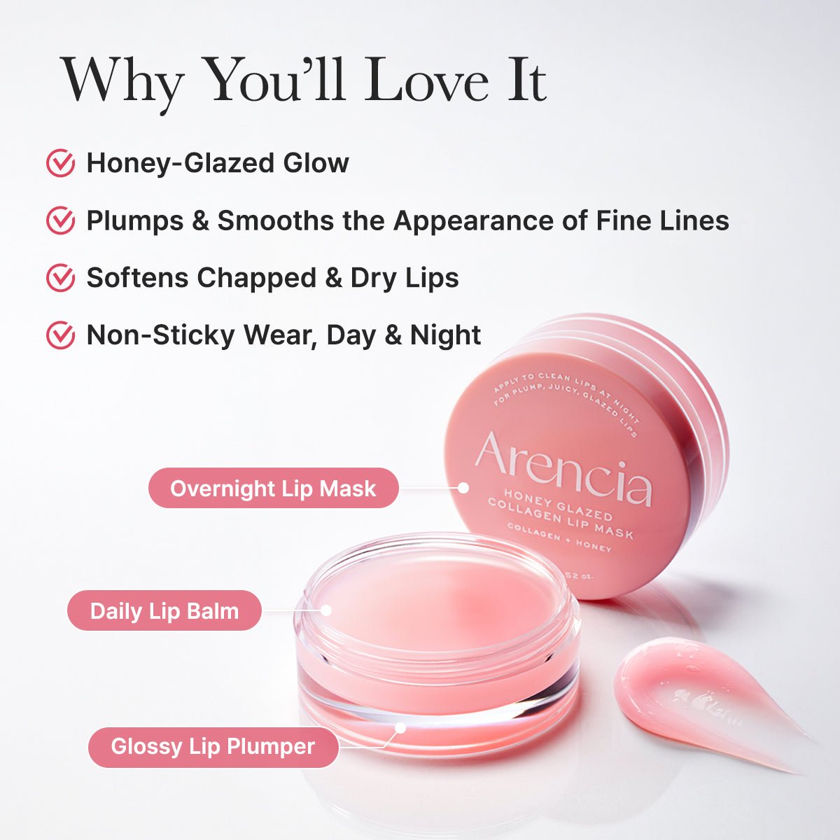 Arencia Honey Glazed Collagen Lip Mask - Image 2