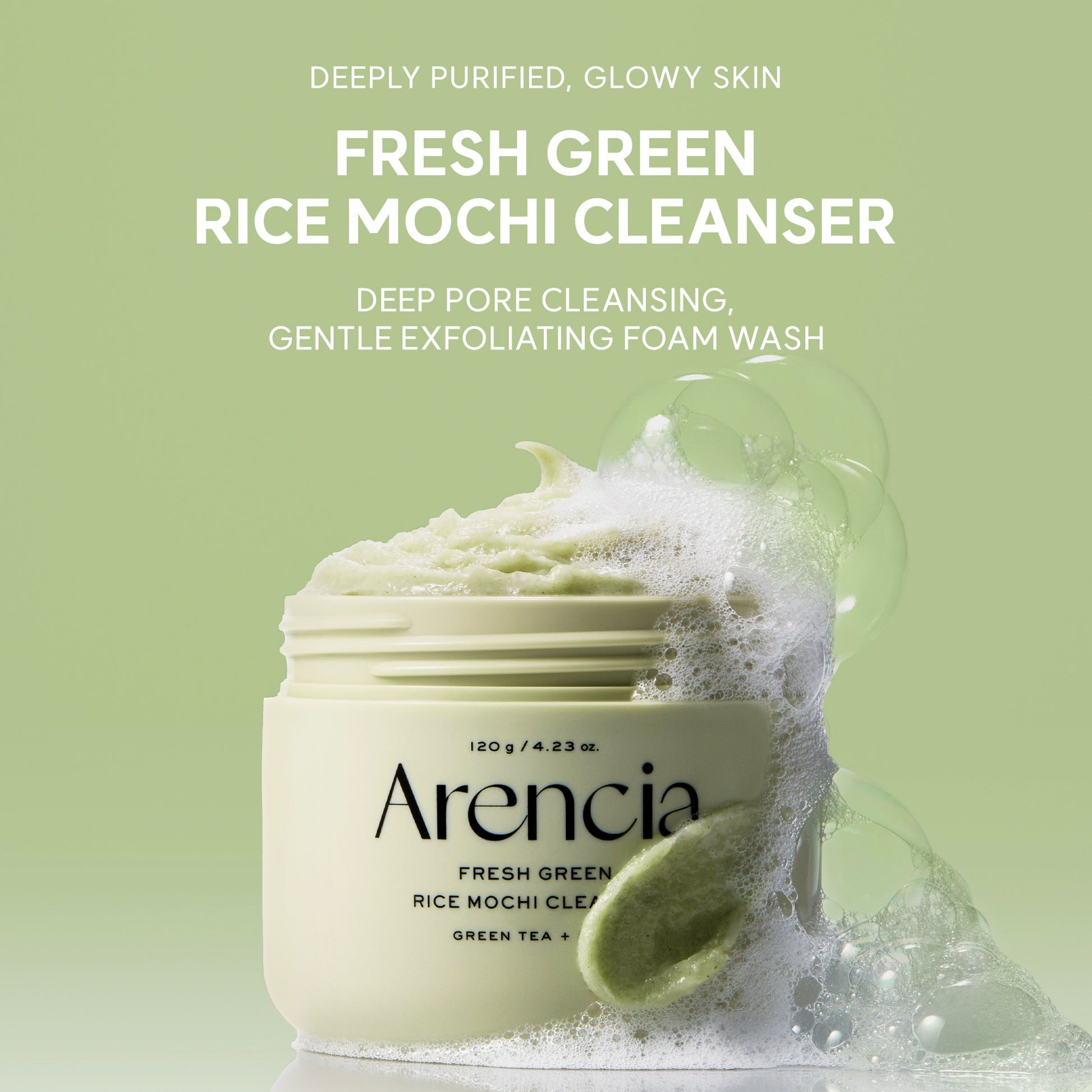 Arencia Fresh Green Rice Mochi Cleanser Green Tea +Rice